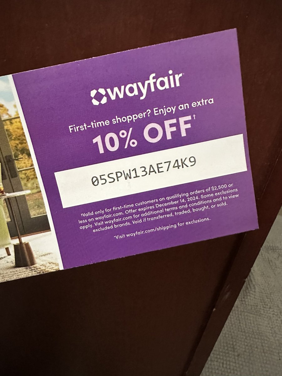 Dear <a href="/Wayfair/">Wayfair.com</a>,
I've run out of email addresses to use, and there aren't anymore first time shoppers. Please send out coupons everyone can use. 
Thank you!