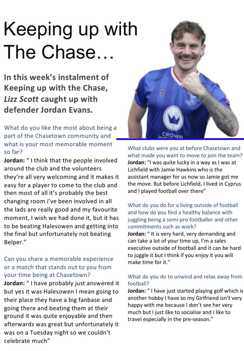 Lizz_077's tweet photo. This weeks episode of keeping up with the chase with @Jayevans94 
is out now 💙

Read my interview below⬇️

And make sure to read the full programme via the link https://t.co/FSdEd9ONsu https://t.co/flrf3P4hw3