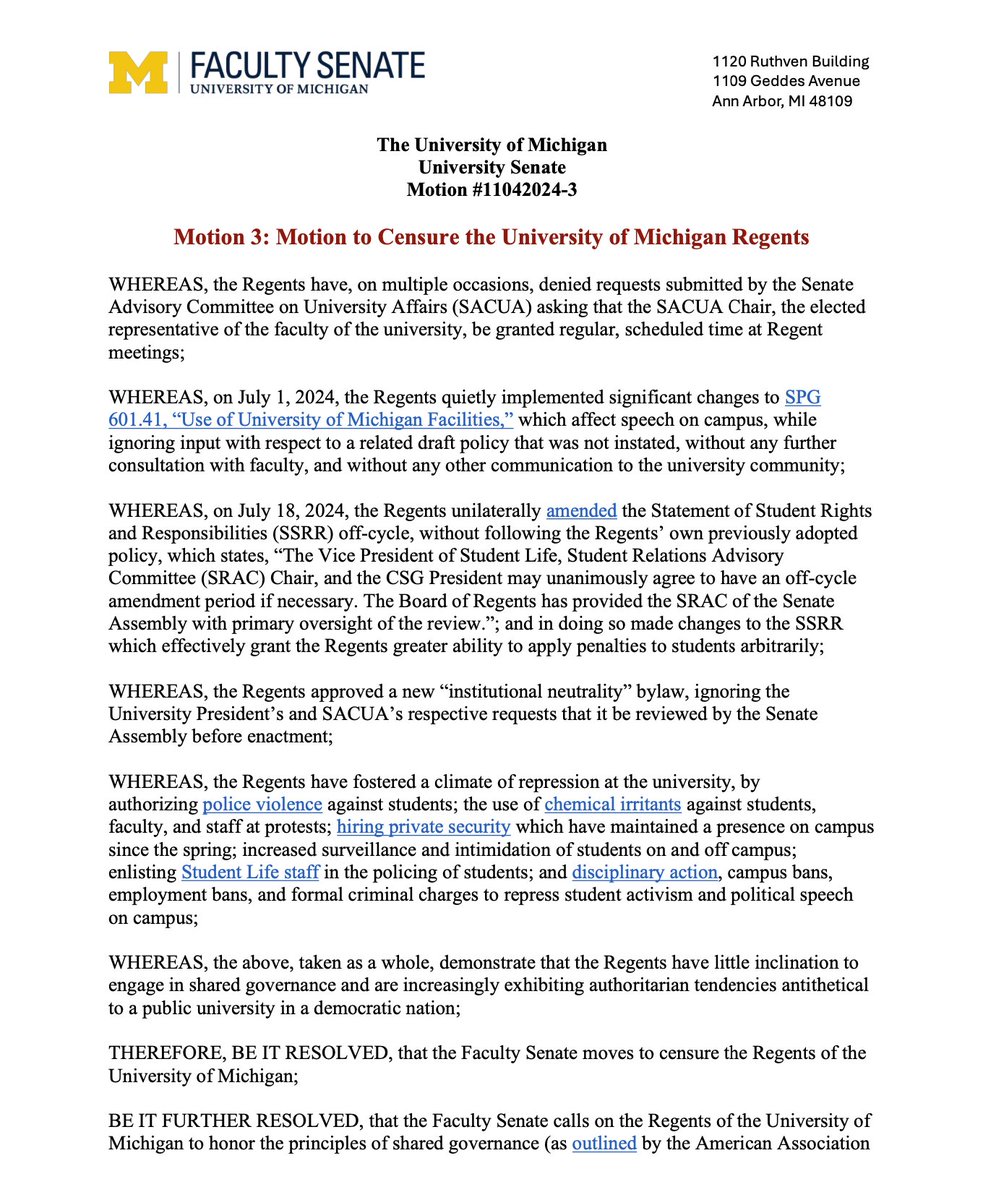 UMich Faculty and Staff for Justice in Palestine tweet media