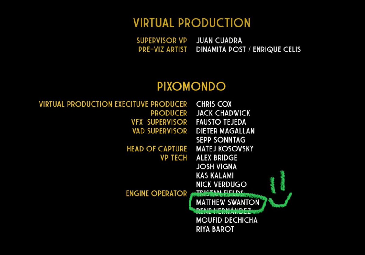 matty3d's tweet photo. Last year I got to go to Mexico City for 6 weeks to the historic Estudios Churubusco to work on Mexico’s first show using Virtual Production that is out today! 
It’s been awhile since I got screen credits! 😎 #EveryMinuteCounts #cadaminutocuenta https://t.co/tsMeoCGcAI