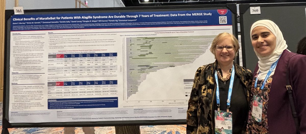 Honored to present, for the team, such powerful data <a href="/NASPGHAN/">NASPGHAN</a> re the long-term efficacy of Maralixibat for patients with Alagille Syndrome; and be visited at the poster by one of ⁦our Cleveland Clinic Children’s <a href="/CleClinicKids/">Cleveland Clinic Children’s</a>⁩ fellows.