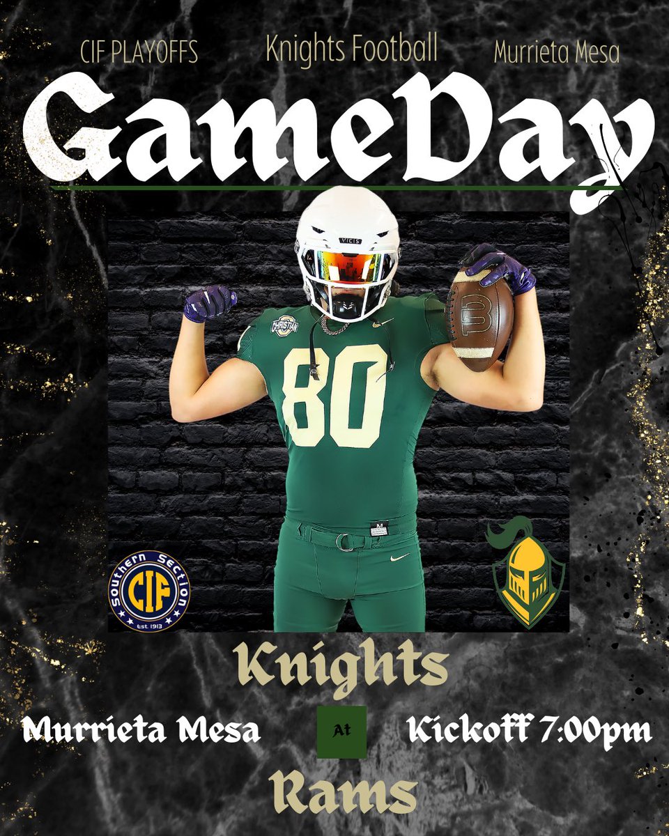 OCHS Athletics (@ochsathletics) on Twitter photo The post season has arrived! The Knights will travel to face the Murrieta Mesa Rams in the first round of <a href="/CIFSS/">CIF Southern Section</a> D6 playoffs.
<a href="/chchampsports/">Champion Sports</a> <a href="/IESportsNet/">IE Sports Net on FOX Sports Radio🎙</a> <a href="/derryl_golfer/">Derryl Trujillo</a> <a href="/IE_Varsity/">IE Varsity</a> <a href="/lacheltqba/">Andrew Lachelt</a> <a href="/Statmaster2/">Larry Vanden Berge</a> <a href="/OCSKnights/">Ontario Christian</a> The post season has arrived! The Knights will travel to face the Murrieta Mesa Rams in the first round of <a href="/CIFSS/">CIF Southern Section</a> D6 playoffs.
<a href="/chchampsports/">Champion Sports</a> <a href="/IESportsNet/">IE Sports Net on FOX Sports Radio🎙</a> <a href="/derryl_golfer/">Derryl Trujillo</a> <a href="/IE_Varsity/">IE Varsity</a> <a href="/lacheltqba/">Andrew Lachelt</a> <a href="/Statmaster2/">Larry Vanden Berge</a> <a href="/OCSKnights/">Ontario Christian</a>