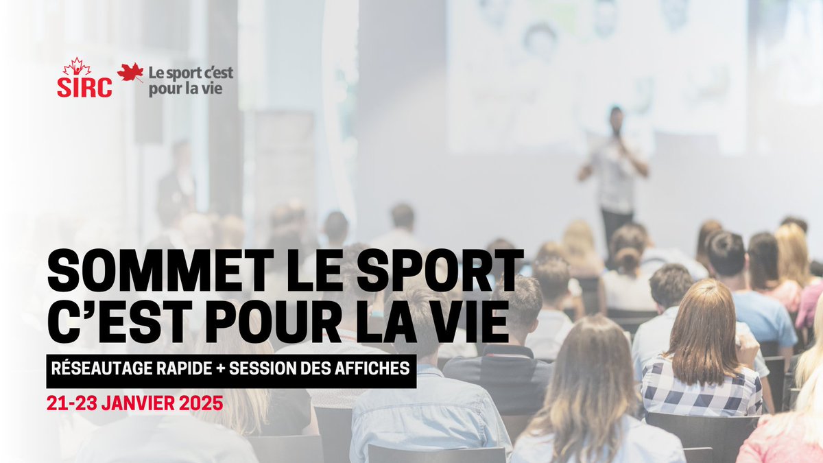 SIRC et <a href="/SportPourLaVie_/">Sport pour la vie</a> collaborent pour donner vie à la recherche lors du Sommet S4L 2025 ! En janvier, nous invitons les chercheurs à un réseautage rapide et à une session d'affichage pour aider à lancer la semaine ! En savoir plus et s'inscrire 👉 bit.ly/48FFzQK