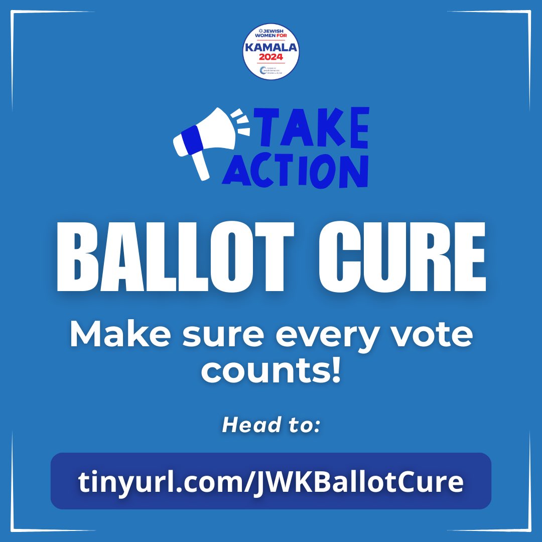 💥 If you’re looking for ways to help right now, ballot curing is a perfect place to focus your energy. And there are any number of states and races that need your help. Head to tinyurl.com/JWKBallotCure and help make sure every vote counts.