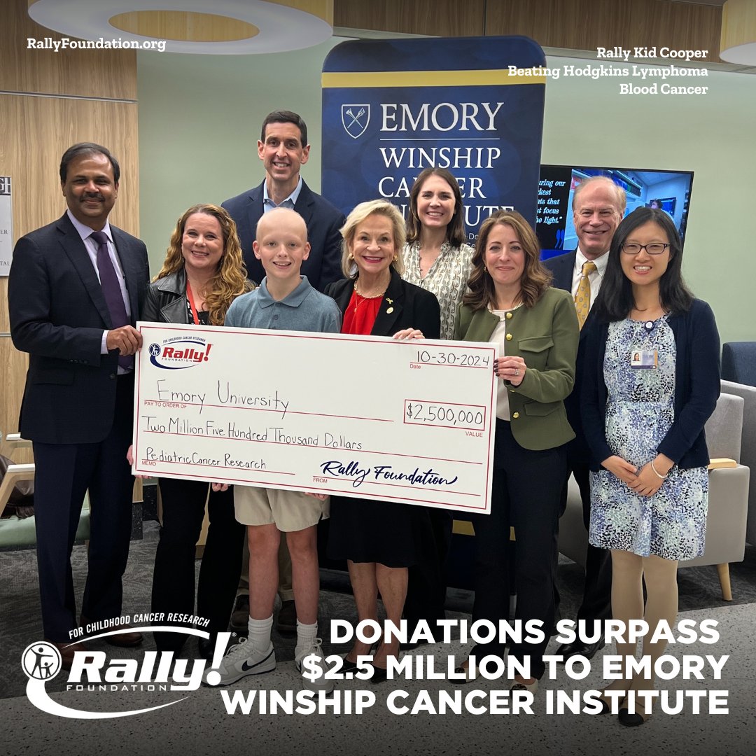 Rally Foundation for Childhood Cancer Research (@rallyfoundation) on Twitter photo Rally Foundation is proud to announce our ongoing support of <a href="/WinshipAtEmory/">Winship Cancer Institute of Emory University</a>, advancing groundbreaking pediatric cancer research. Rally has given more than $2.5 million to support Emory’s efforts to develop better treatments with fewer side effects for kids fighting cancer. Rally Foundation is proud to announce our ongoing support of <a href="/WinshipAtEmory/">Winship Cancer Institute of Emory University</a>, advancing groundbreaking pediatric cancer research. Rally has given more than $2.5 million to support Emory’s efforts to develop better treatments with fewer side effects for kids fighting cancer.