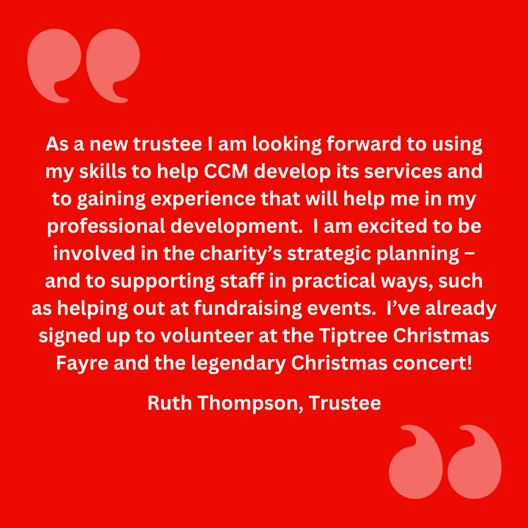 This #TrusteesWeek meet our second new recruit, Ruth!  With her entire career involving supporting people and families with neurological conditions, Ruth is keen to use her skills to support CCM, while gaining experience to further her professional development.  Welcome, Ruth!