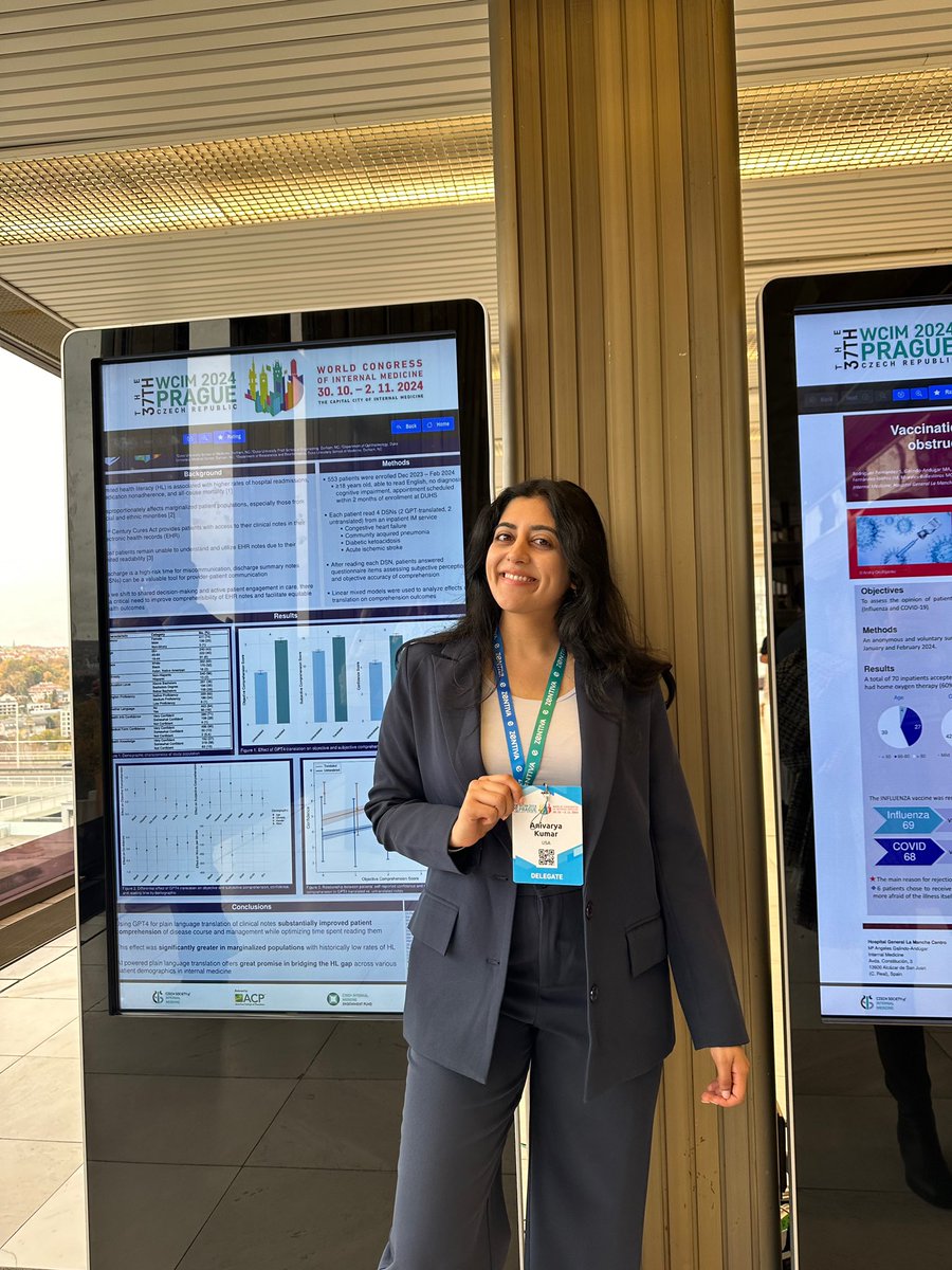 So grateful to share my work at the 37th World Congress of Internal Medicine as a US Representative in Prague and meet such incredible people committed to patient care across the globe! So excited for the future of IM 🌎⚕️