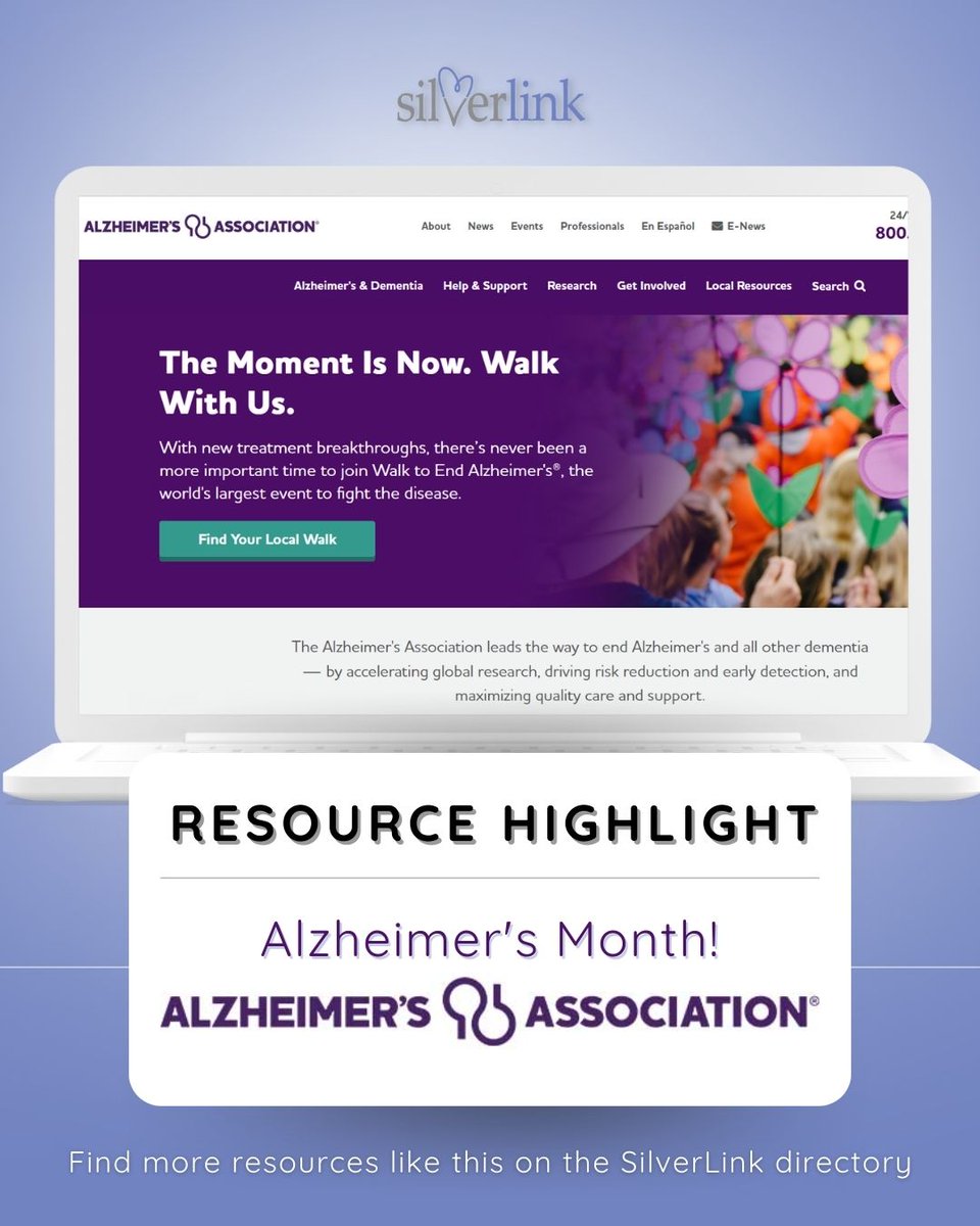 SilverlinkLLC's tweet image. 💜 Honoring Alzheimer's Awareness Month 💜
This November, SilverLink is grateful for the Alzheimer’s Association, a vital resource supporting families and caregivers. Learn more &amp;amp; access FREE resources here: silverlinkcares.com/helpful-resour…
#AlzheimersAwareness #SilverLink