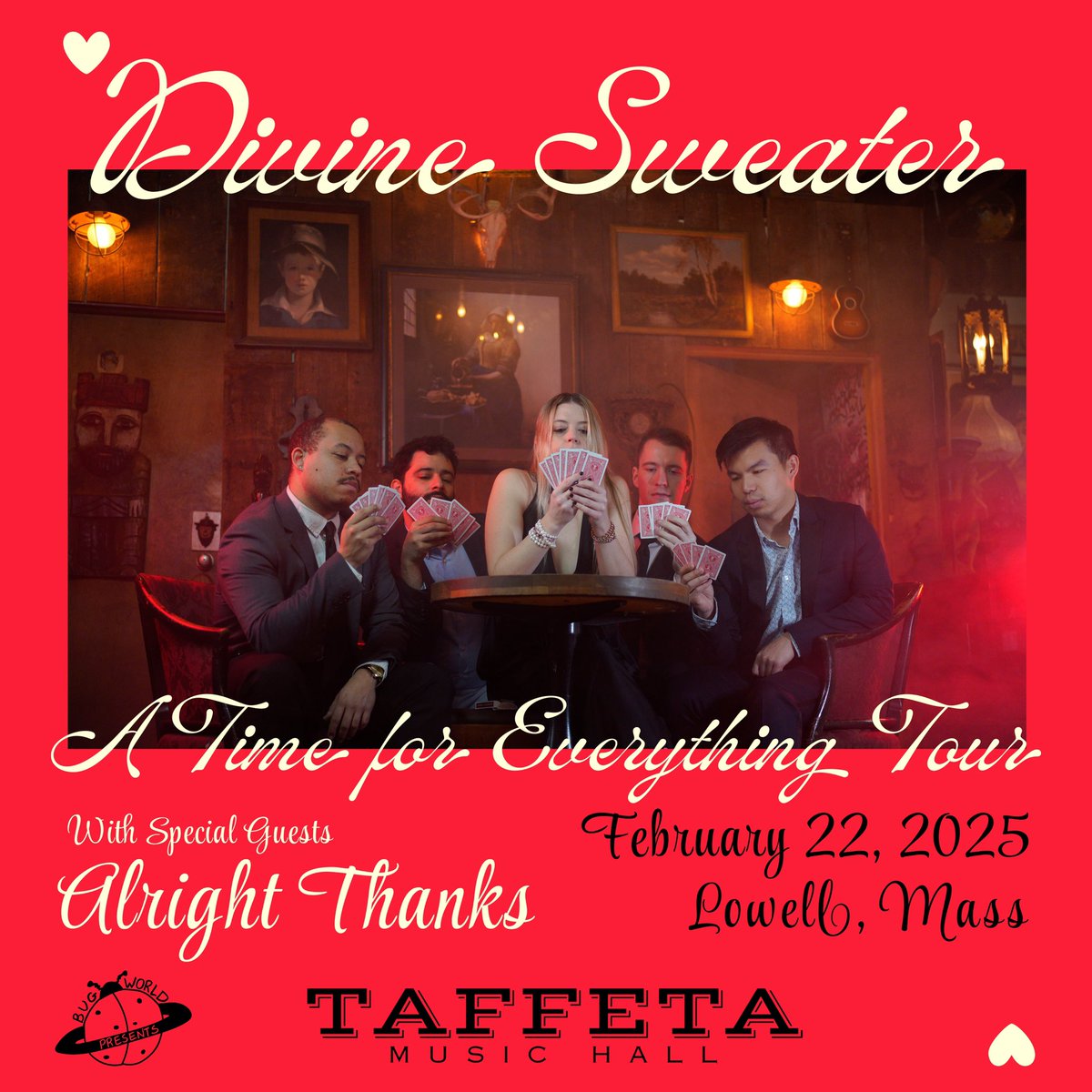 Divine Sweater (@divinesweater) on Twitter photo Hi friends - hope everyone out there is doing ok. We have a new show Sat, Feb 22 at <a href="/TaffetaMusic/">Taffeta Music</a> in Lowell, MA. This show will sell out so grab tickets while you can.
tixr.com/groups/taffeta…
In the meantime take care of each other, we love you ❤️ Hi friends - hope everyone out there is doing ok. We have a new show Sat, Feb 22 at <a href="/TaffetaMusic/">Taffeta Music</a> in Lowell, MA. This show will sell out so grab tickets while you can.
tixr.com/groups/taffeta…
In the meantime take care of each other, we love you ❤️
