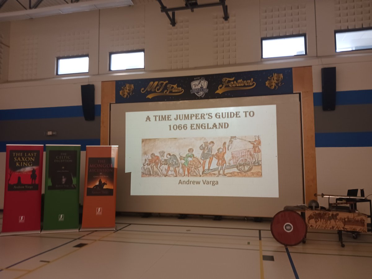 Laptop?  Check!

Large book banners? Check!

Chainmail, sword, shield, helmet? Check!

This is how I prepared yesterday for a school presentation about my book The Last Saxon King. 

#WritingCommunity #TimeTravelAuthors