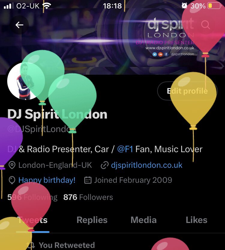 DJSpiritLondon's tweet photo. Thanks for the birthday message @X #8November #BlessedAndGrateful #birthday https://t.co/gl5H6miBC8