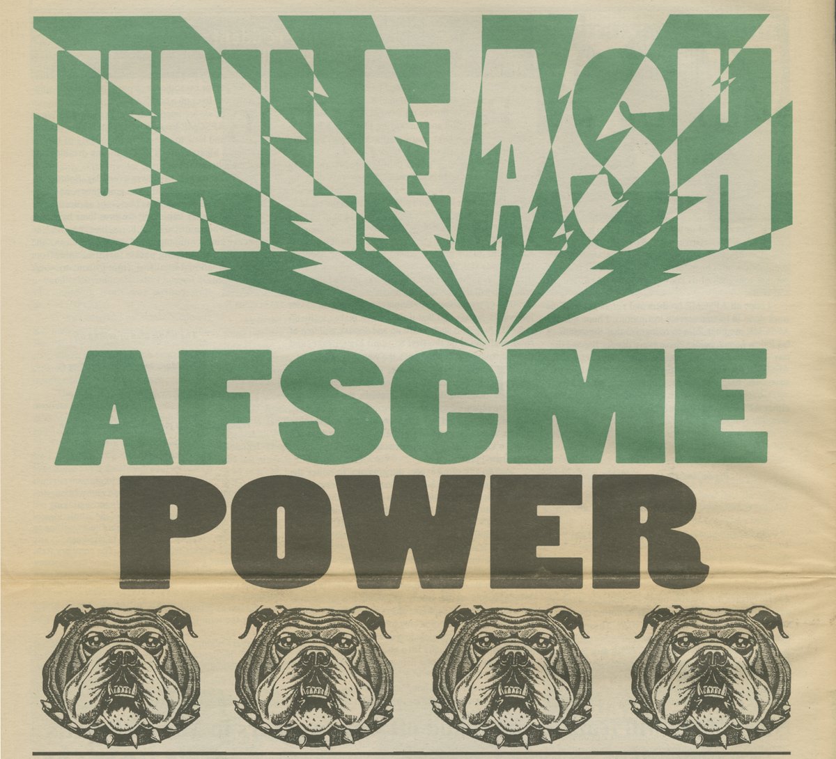 Unleash <a href="/AFSCME/">AFSCME</a> Power. From <a href="/AFSCME93/">AFSCME Council 93</a> Northern New England News, 1991.