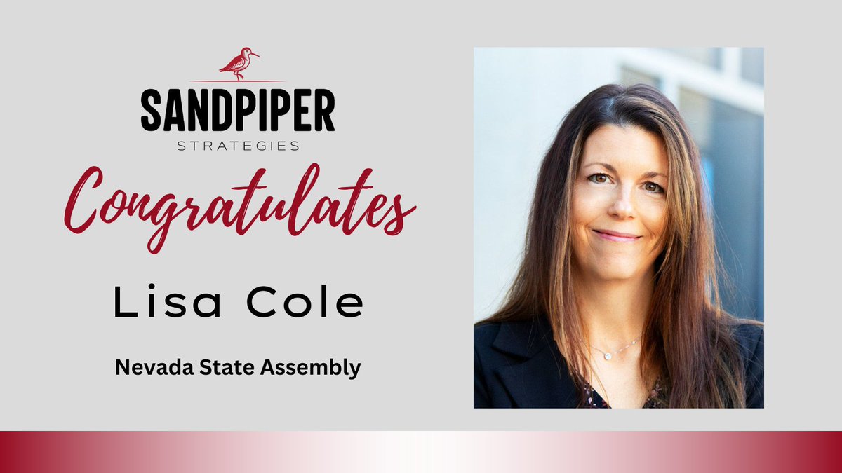SandpiperStrat's tweet photo. Congratulations to @LisaColeNV on her win in #NV! https://t.co/XCp17dWU9u