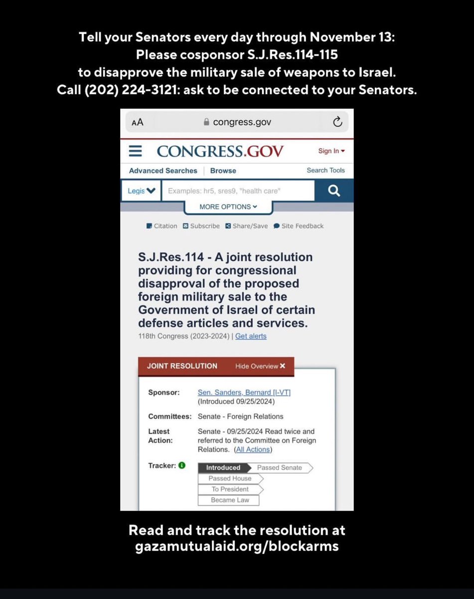 bonuswasadog's tweet photo. the U.S. senate is voting to block arms to Is***l for the first time in history 
It takes 5 minutes out of your day to call your senators and tell them how they should vote until November 13th (S.J.Res.114-115) 
You can call 202-224-3121 and ask to be connect directly. https://t.co/NHOfjbDd85