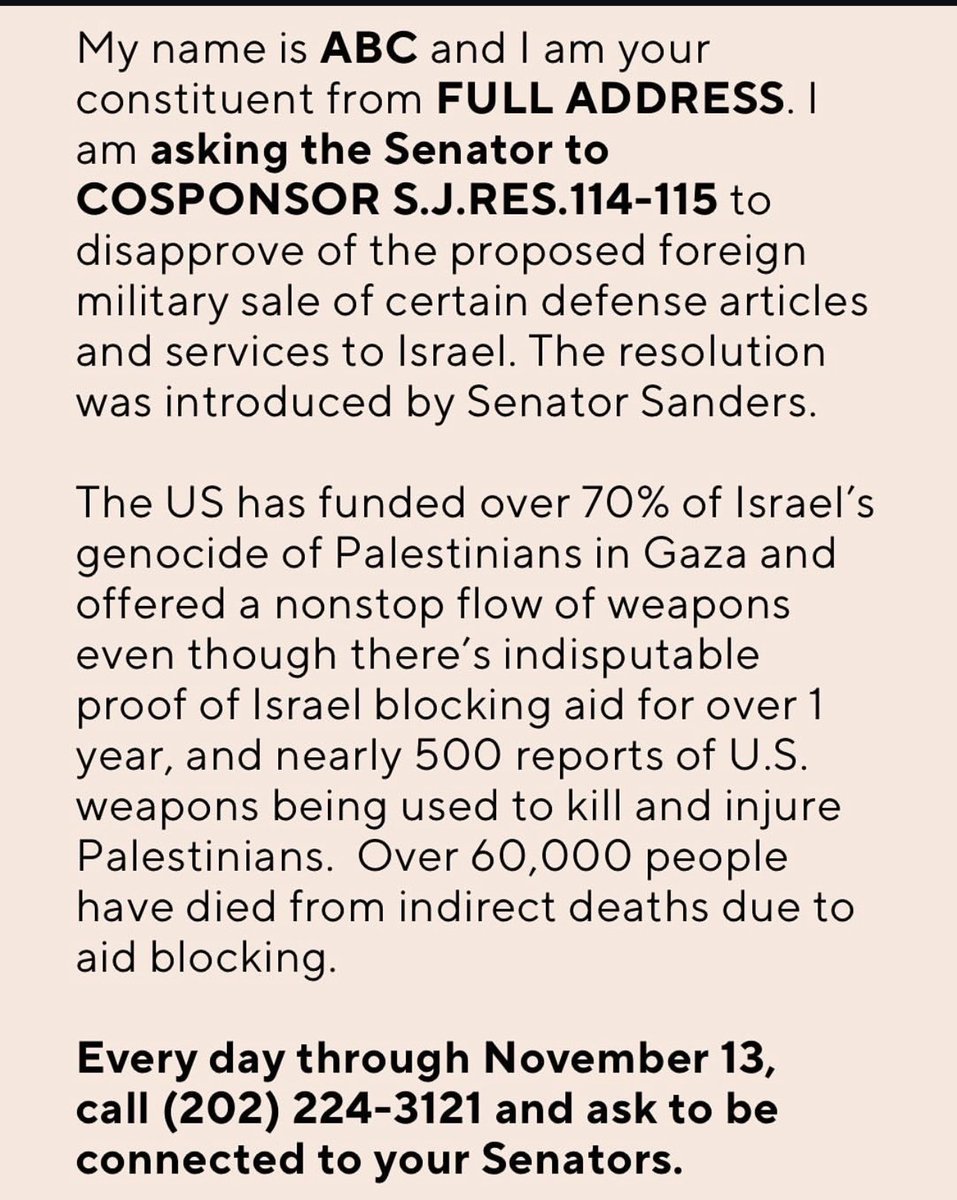 bonuswasadog's tweet photo. the U.S. senate is voting to block arms to Is***l for the first time in history 
It takes 5 minutes out of your day to call your senators and tell them how they should vote until November 13th (S.J.Res.114-115) 
You can call 202-224-3121 and ask to be connect directly. https://t.co/NHOfjbDd85