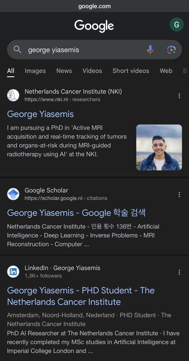 george_yiasemis's tweet image. @Google @googlescholar_ Can someone help explain why my Google Scholar profile shows up in Korean when I or others search my name? I have no connection to Korea and haven’t been there. Any fix for this?
#help #GoogleScholar #LanguageSettings #GoogleSupport #artificalintelligence