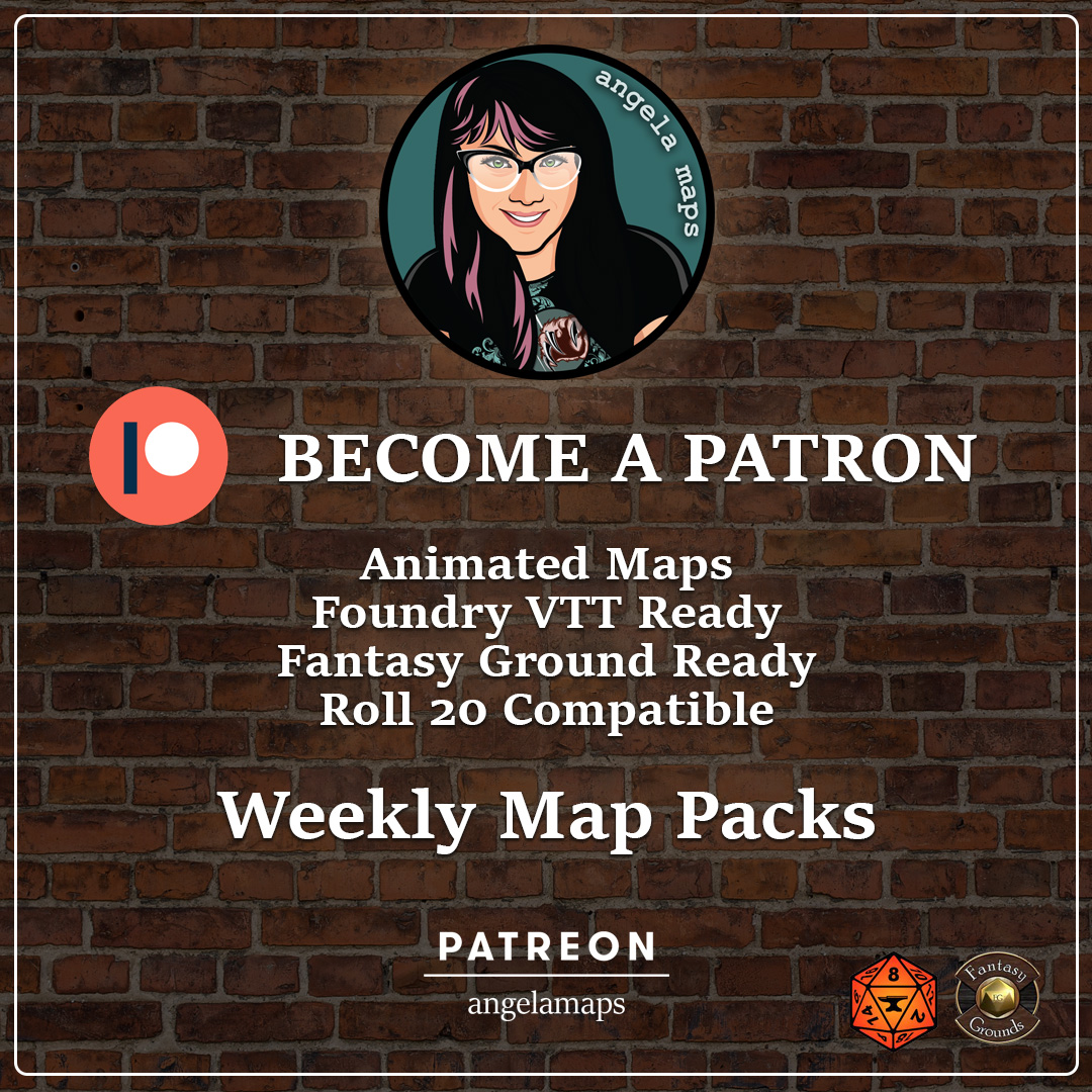 Angela Maps (@angelamaps_com) on Twitter photo Labyrinth #battlemap (2 versions)
l8r.it/IaNp
Patreon starts @ 3€/month
Support for <a href="/FoundryVTT/">Foundry Virtual Tabletop</a> & <a href="/FantasyGrounds2/">Fantasy Grounds VTT</a> & <a href="/roll20app/">Roll20</a>
#dnd #dungeonsanddragons #rpg #ttrpg #dungeonmaster #fantasymap #tabletoprpg #dndmaps #worldbuilding #pathfinder #angelamaps Labyrinth #battlemap (2 versions)
l8r.it/IaNp
Patreon starts @ 3€/month
Support for <a href="/FoundryVTT/">Foundry Virtual Tabletop</a> & <a href="/FantasyGrounds2/">Fantasy Grounds VTT</a> & <a href="/roll20app/">Roll20</a>
#dnd #dungeonsanddragons #rpg #ttrpg #dungeonmaster #fantasymap #tabletoprpg #dndmaps #worldbuilding #pathfinder #angelamaps