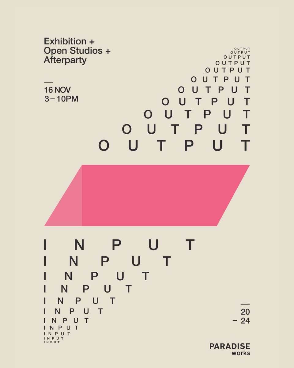 ParadiseWrks's tweet photo. Output/Input &amp; Open Studios are BACK! 🎉 Join us for exhibitions, studio tours, street food, DJs &amp; @mcrcontemporary’s After Party!

Don’t miss Output/Input, our playful new show and a building tour by 2 studio artists!

📅 Sat, 16 Nov, 3-10pm📍Paradise Works https://t.co/twGgjbOkdD