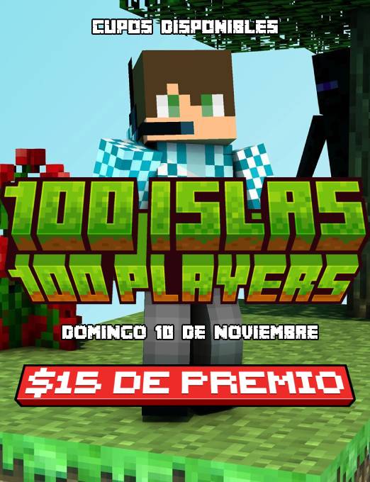 🚨 ¡CUPOS DISPONIBLES! 🚨

🌍 100 Islas, 100 Players 🌍
⚔️ Battle Royale épico ⚔️
💰 Premio de $15 USD para el ganador 💰

🎮 ¿Tienes lo necesario para sobrevivir? ¡Esta es tu oportunidad! 🏝️🔥

📲 Requisitos: Sígueme AQUÍ

👇 Comenta si quieres tu lugar antes de que se agoten