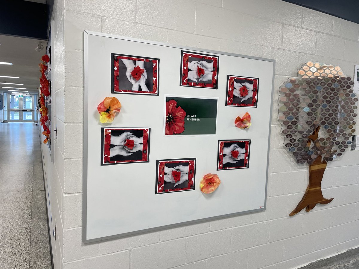 This beautiful collaborative art was made by our youngest students and our oldest students together. Thank you to our grade 7/8 students and our Kindergarten students who worked together to make this beautiful art wall.

#lestweforget🇨🇦 #remembranceday #collaboration #ajbaker