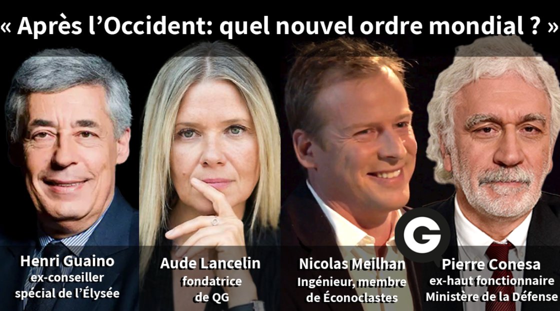 alancelin's tweet photo. ๐ด "Aprรจs l'Occident : quel nouvel ordre mondial?"
Ce mardi 12 novembre ร 20h30, retrouvez-nous en direct ร Paris sur QG !
รlection de Donald #Trump, consรฉquences sur Ukraine et #Gaza, montรฉe en puissance des BRICS, avec @NicolasMeilhan @Guaino_Henri et Pierre Conesa https://t.co/yFl2J6DVDb