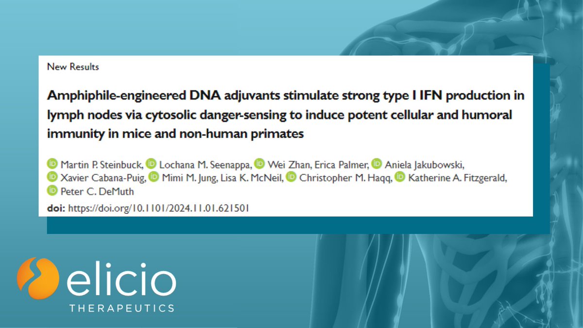 Preprint alert! New preclinical data from our team shows that AMP-engineered DNA adjuvants can trigger a robust type I interferon response in mouse and NHP lymph nodes—demonstrating their potential to enhance both cellular and humoral immunity in vaccines.
biorxiv.org/content/10.110…