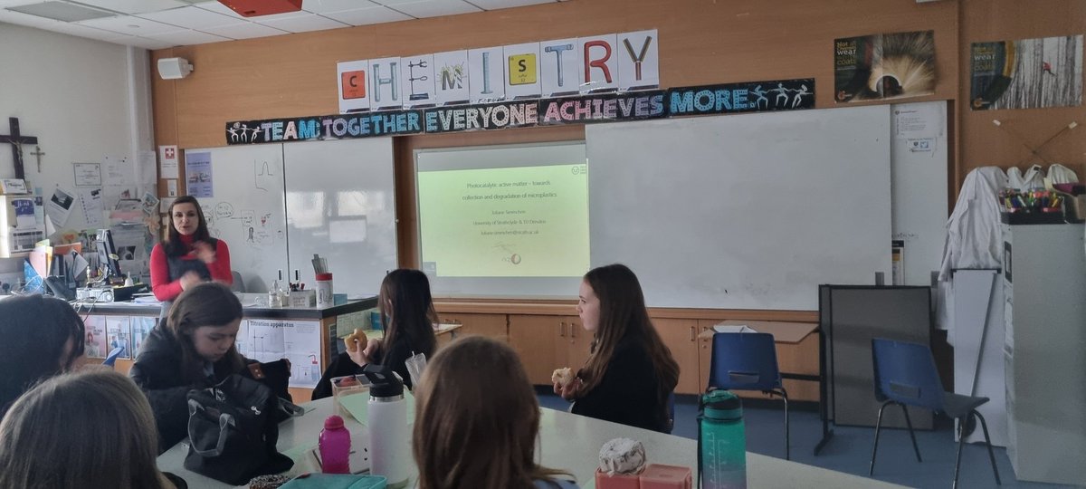 Another fab day learning about how chemistry improves lives for #ChemistryWeek2024. We found out how dangerous microplastics are and how chemists at #StrathclydeUniversity are developing mini 'pacman' robots to round them up and break them down. #DYW