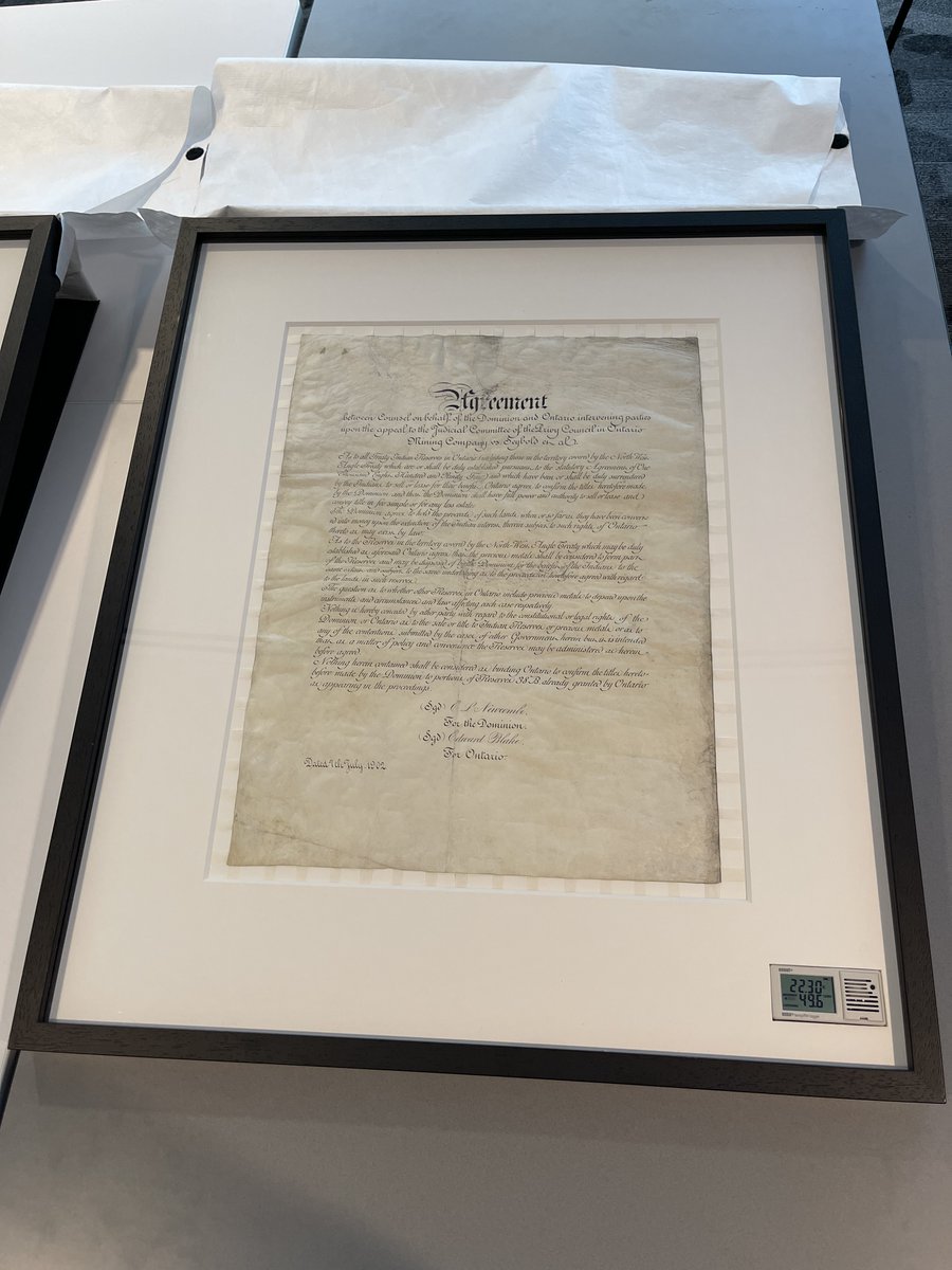 I was delighted to join students for the presentation on Treaty 9. Toronto Reference Library and <a href="/ArchivesOntario/">Archives of Ontario</a> offered a rare chance to view an original copy of the James Bay Treaty, dating back to 1905–1906. This Treaty represents the nation-to-nation relationship between