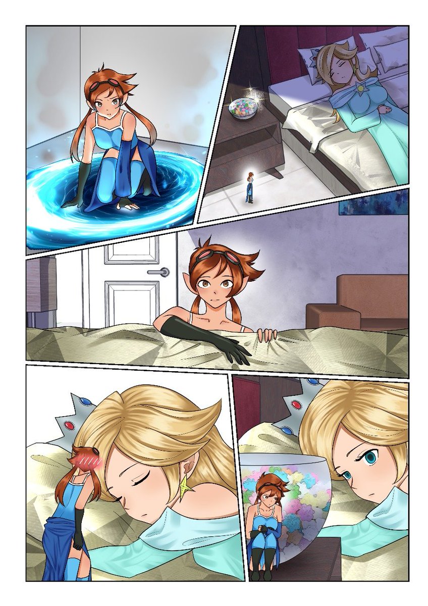 Rosalina's special snack! 
Page 1/4 
A short comic story commissioned by @/JSXeno

Characters: 
1. Jessica (OC) 
2. Rosalina 

#comic #commission #rosalina #jessica #oc #SuperMario #jsxeno #shrink #JessicaDimensal #vore #giantess