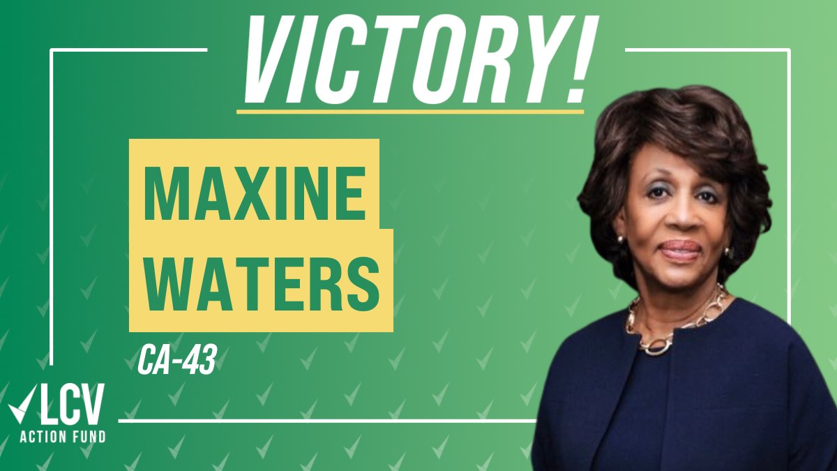 LCVoters's tweet photo. Congratulations to a true clean energy champion, @MaxineWaters!
An important voice for environmental justice and financial climate risk disclosure, she is leading the fight for an equitable future for #CA43! https://t.co/YPUbQPJRSP