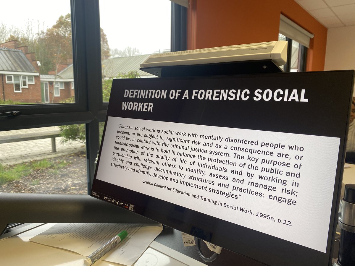 CarolineJBald's tweet image. Chuffed to welcome a newly qualified student back to share her work as a #forensic social worker. Thanks to Oshea Johnson for meeting our final year students. Discussed: legislation, MH Bill, contextual safeguarding, risk management, stigma and forensic social work careers.