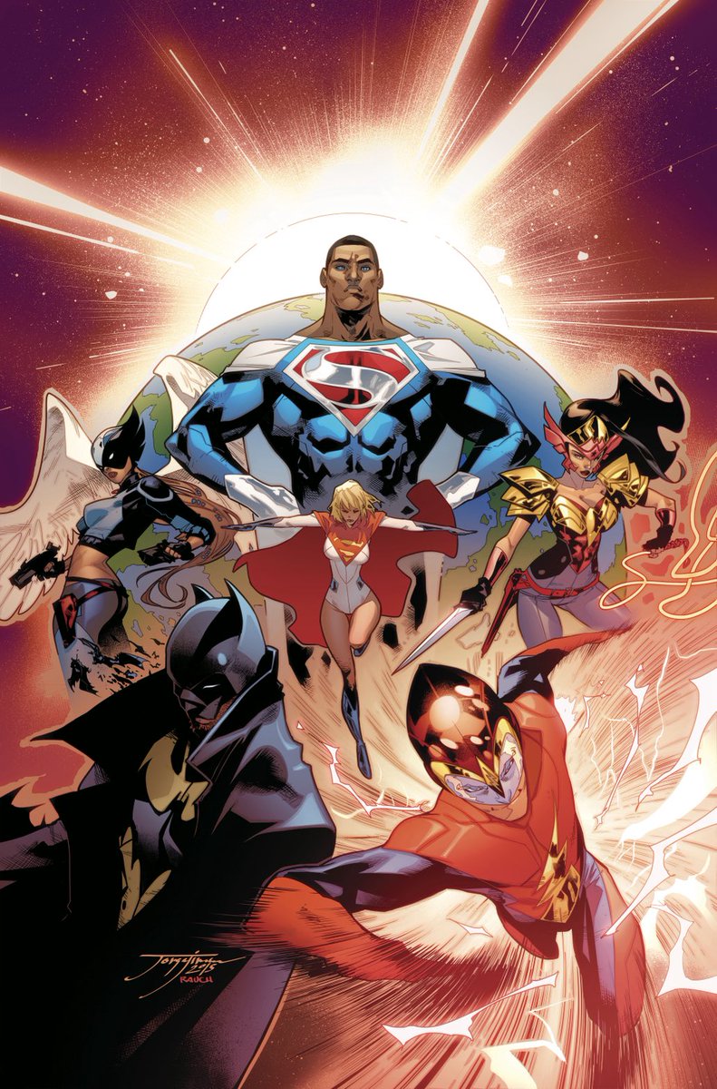 Earth 2 Society #1 Cover! one of my first jobs in the regular DC series, I was really very happy designing so many characters in this series :) 🔥🔥🔥 amazing colors by agreat John Rauch! 🔥🙌🙌 #earth2