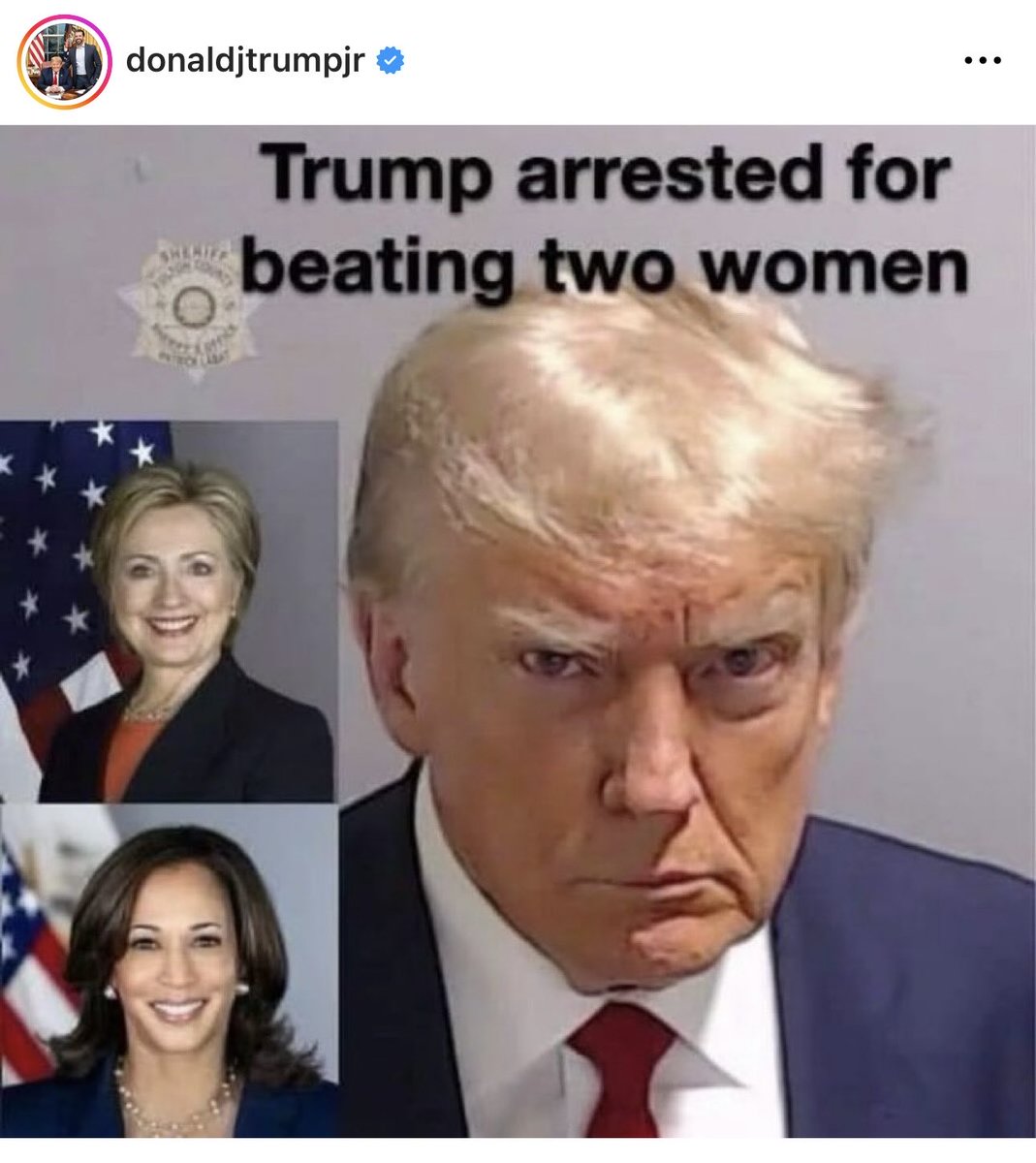 patriottakes's tweet photo. Don Jr jokes about domestic violence to celebrate Trump’s election wins https://t.co/7YIn7ZF7Tt