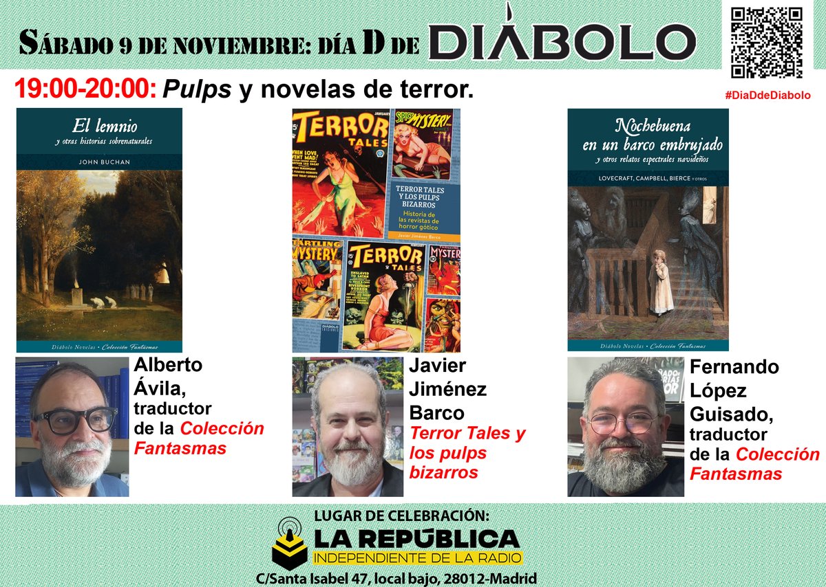 Javier Jiménez Barco (@jimenez_barco) on Twitter photo Mañana sábado, 09/11, en La República Independiente de la Radio de
<a href="/carnecrudaradio/">Javier Gallego Crudo</a>
, se celebra jornada especial
<a href="/Diabolocomics/">DIÁBOLO EDICIONES</a>
. Mañana sábado, 09/11, en La República Independiente de la Radio de
<a href="/carnecrudaradio/">Javier Gallego Crudo</a>
, se celebra jornada especial
<a href="/Diabolocomics/">DIÁBOLO EDICIONES</a>
.