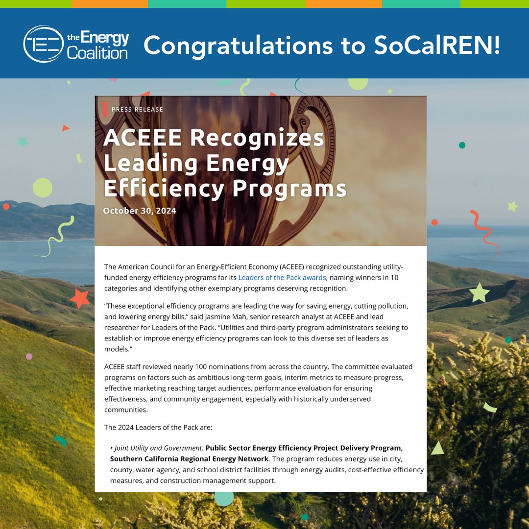 Congrats to <a href="/_SoCalREN/">SoCalREN</a> for receiving Leader of the Pack Award in the Joint Utility &amp; Government Category for the Public Sector Energy Efficiency Project Delivery Prog. As the program’s designer + current implementer, we are so proud to be a part of the SoCalREN’s innovative work