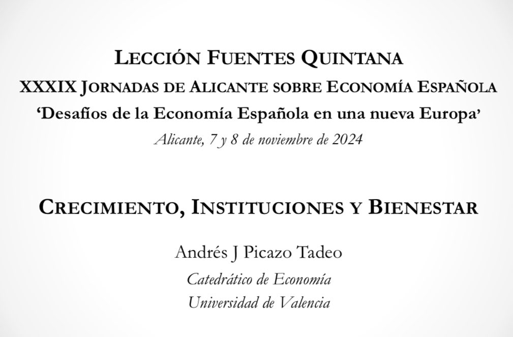 carmen_diazmora's tweet photo. Enhorabuena a Andrés Picazo, admirado profesor e investigador, por haber recibido la medalla de las Jornadas de Economía Española en @UA_Universidad, coorganizadas por @ALdEconomia y por su magnífica lección Fuentes Quintana sobre #CrecimientoEconómico, #Instituciones y Bienestar https://t.co/k5zXbRny6g