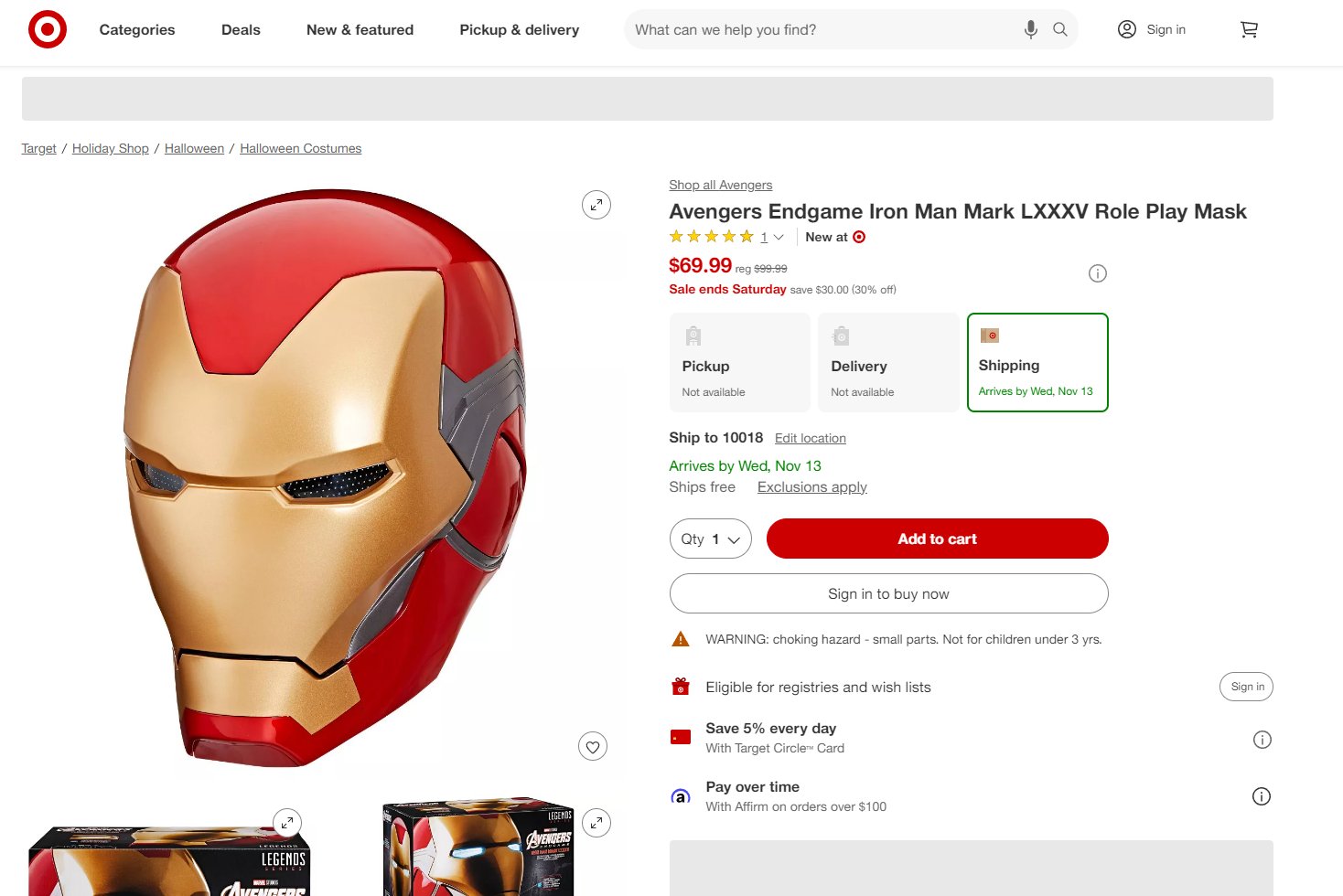 Iron man helmet target sale