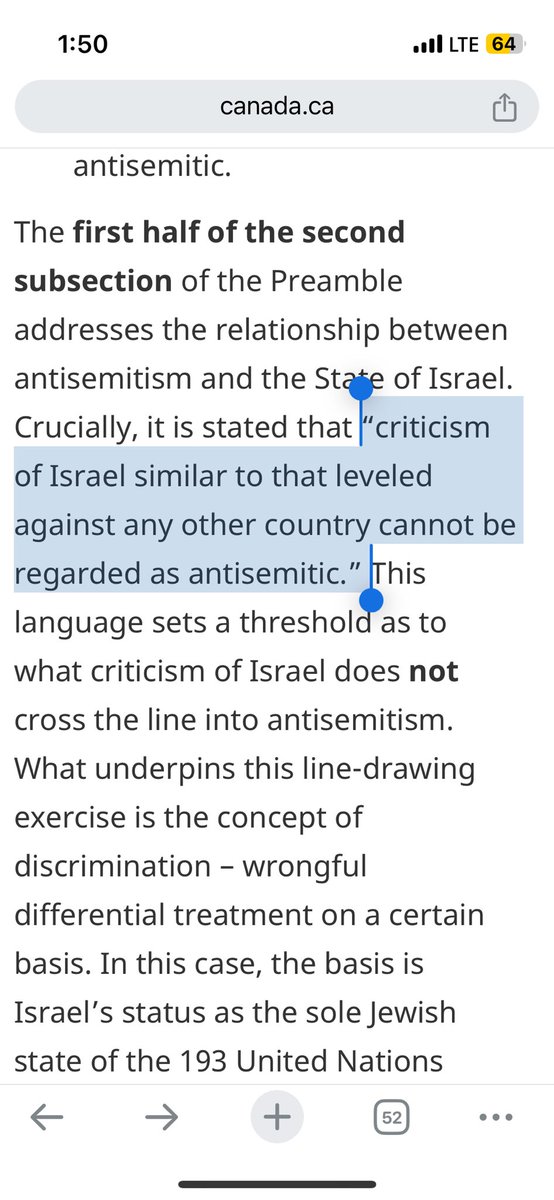 RobynUrback's tweet image. 5. While you spend most of your video discussing concerns about the IHRA definition stifling critics, you do not mention that the Canadian handbook specifically states this line, which undermines your argument considerably. This is obviously misleading for your viewers
