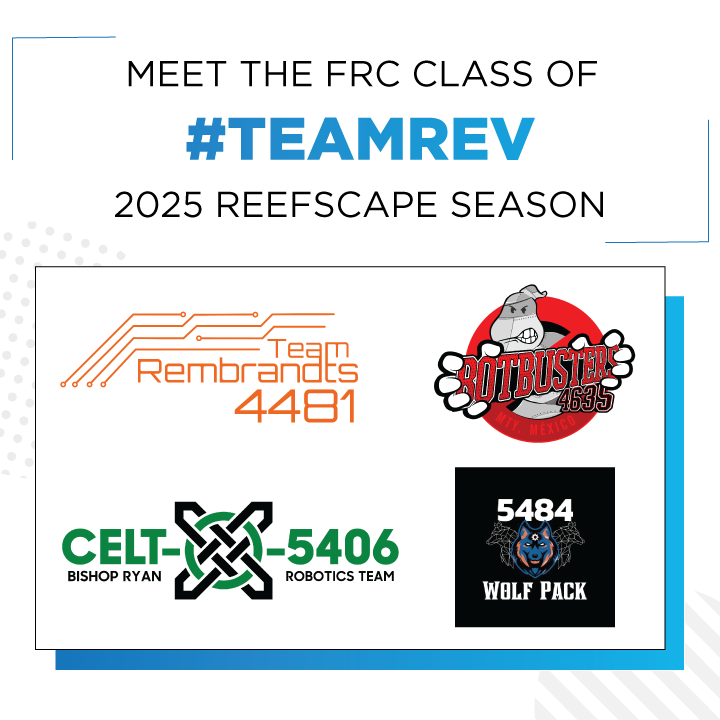 REV Robotics (@revrobotics) on Twitter photo Meet the next set of incredible FRC teams joining #TeamREV for the 2024-25 season!
🦁 #4481: <a href="/Teamrembrandts/">Team Rembrandts</a>
👻 #4635: Prepa Tec Botbusters
🍀 #5406: Celt-X
🐺 #5484: Career Academy Robotics Wolf Pack
Our final reveal will be next week, so stick around! Meet the next set of incredible FRC teams joining #TeamREV for the 2024-25 season!
🦁 #4481: <a href="/Teamrembrandts/">Team Rembrandts</a>
👻 #4635: Prepa Tec Botbusters
🍀 #5406: Celt-X
🐺 #5484: Career Academy Robotics Wolf Pack
Our final reveal will be next week, so stick around!