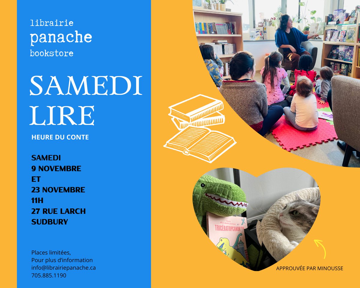 David Lesbarrères (@sudburyfrog) on Twitter photo Francophile averti ou néophyte, Sudburois de souche ou d'adoption, venez retrouver notre équipe de conteurs 2 samedis par mois <a href="/maplacedesarts/">Place des Arts</a> et faites découvrir gratuitement à vos enfants la joie des mots et des histoires. 1er épisode demain à 11h <a href="/icinordon/">ICI Nord de l'Ontario</a> <a href="/VoyageurSudbury/">Journal Le Voyageur</a> Francophile averti ou néophyte, Sudburois de souche ou d'adoption, venez retrouver notre équipe de conteurs 2 samedis par mois <a href="/maplacedesarts/">Place des Arts</a> et faites découvrir gratuitement à vos enfants la joie des mots et des histoires. 1er épisode demain à 11h <a href="/icinordon/">ICI Nord de l'Ontario</a> <a href="/VoyageurSudbury/">Journal Le Voyageur</a>