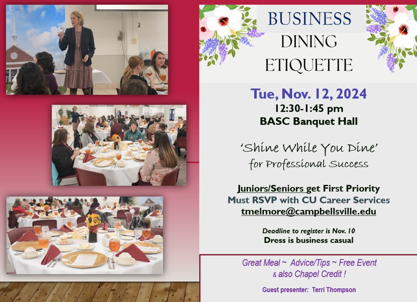 Reminder for CU Juniors &amp; Seniors who’ve confirmed: 🍽️ Dining Etiquette event is next Tuesday! Get ready to refine your skills. See you there! #CUJuniors #CUSeniors #DiningEtiquette