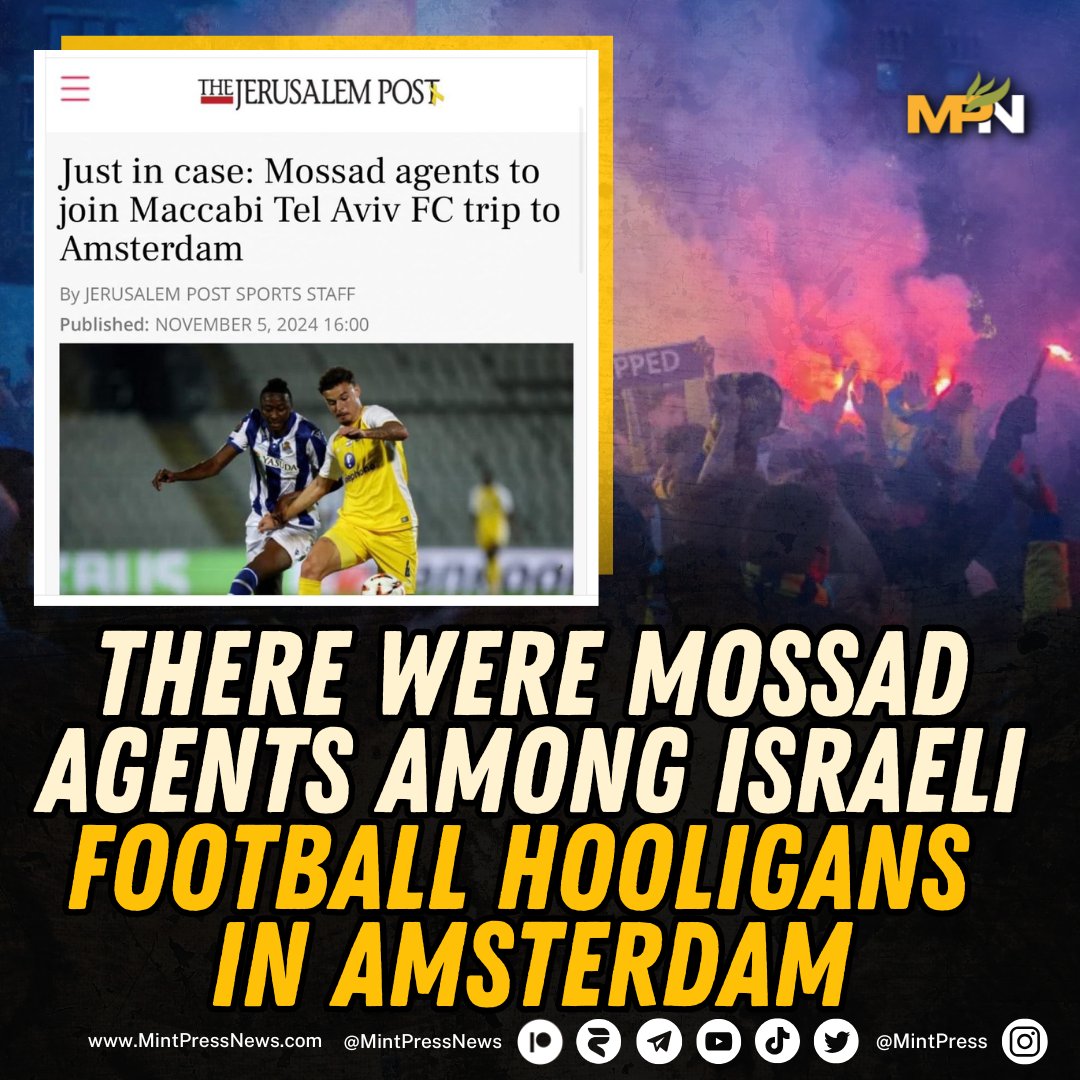 Israeli Mossad agents were deployed to protect their hooligans in Amsterdam, some of them soldiers

According to the Jerusalem Post, Israel had deployed Mossad agents to help protect their football hooligans who had decided to provoke a reaction after making racist chants,
