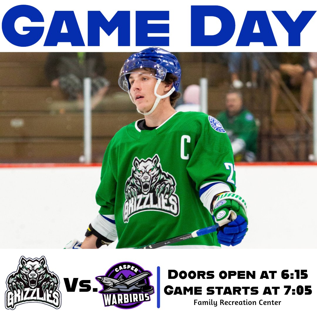 Come cheer on the Grizzlies as they take on the Casper Warbirds!
*Bring 2 items in for Sweetwater County Food Bank and receive $5 off your adult ticket
*20% off all hoodies for the month of November
*Chuck-A-Puck with a $100 gift card to Eve's
*Grizzlies Den Ten is at $664