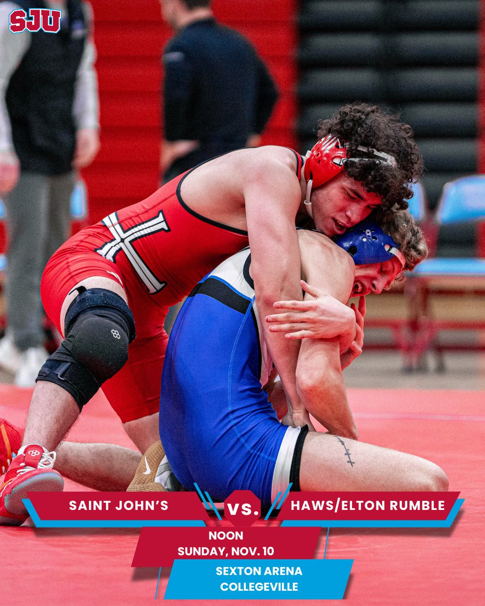 . <a href="/SJUWrestling/">SJU Johnnies Wrestling</a> opens the 2024-25 season with a pair of home events this weekend!

WINTER CLOTHING DRIVE ON SATURDAY: gojohnnies.com/news/2024/10/3…

LIVE COVERAGE/PREVIEW: gojohnnies.com/news/2024/11/8…

#GoJohnnies #d3wrestle