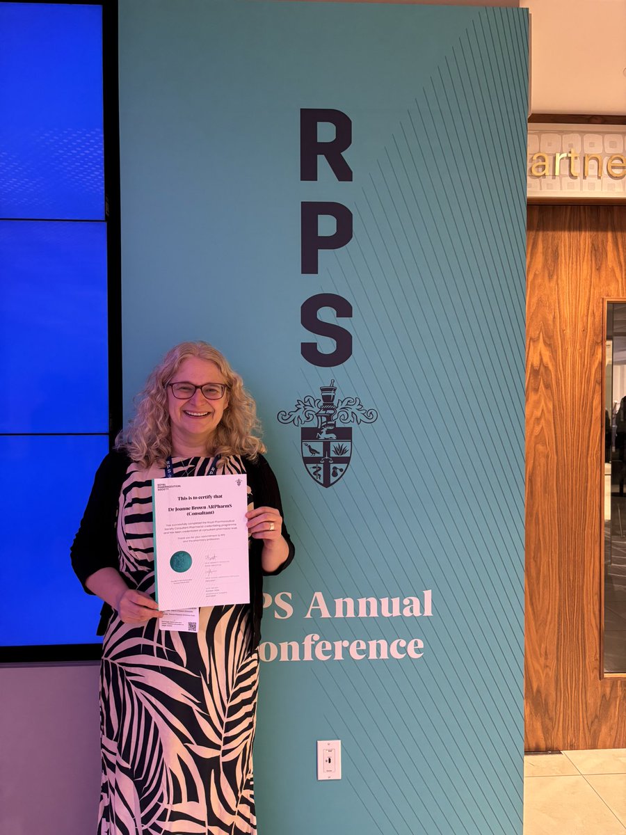 A fab day at <a href="/rpharms/">Royal Pharmaceutical Society</a> conference made even better celebrating this total legend <a href="/JoanneCdyBrown/">Joanne Brown</a> winning the inaugural Barnett Award for her dedication to supporting the development and advancement of other pharmacy staff and receiving her Consultant Pharm Cert <a href="/MOICNI/">MOICNI</a> <a href="/NHSCTrust/">Northern Trust</a>