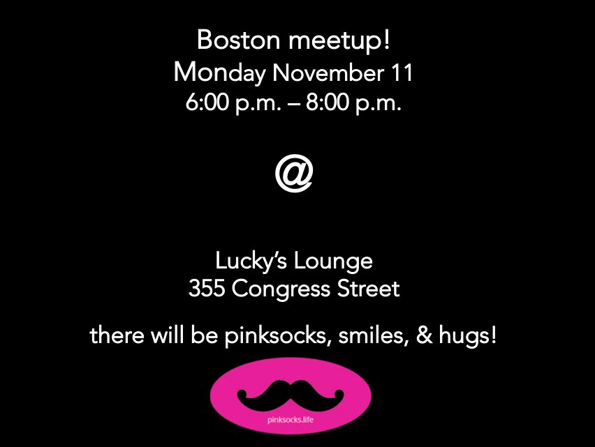 nickisnpdx's tweet image. it’s on! #pinksocks meetup in #boston! see U there! 🏁💖✨