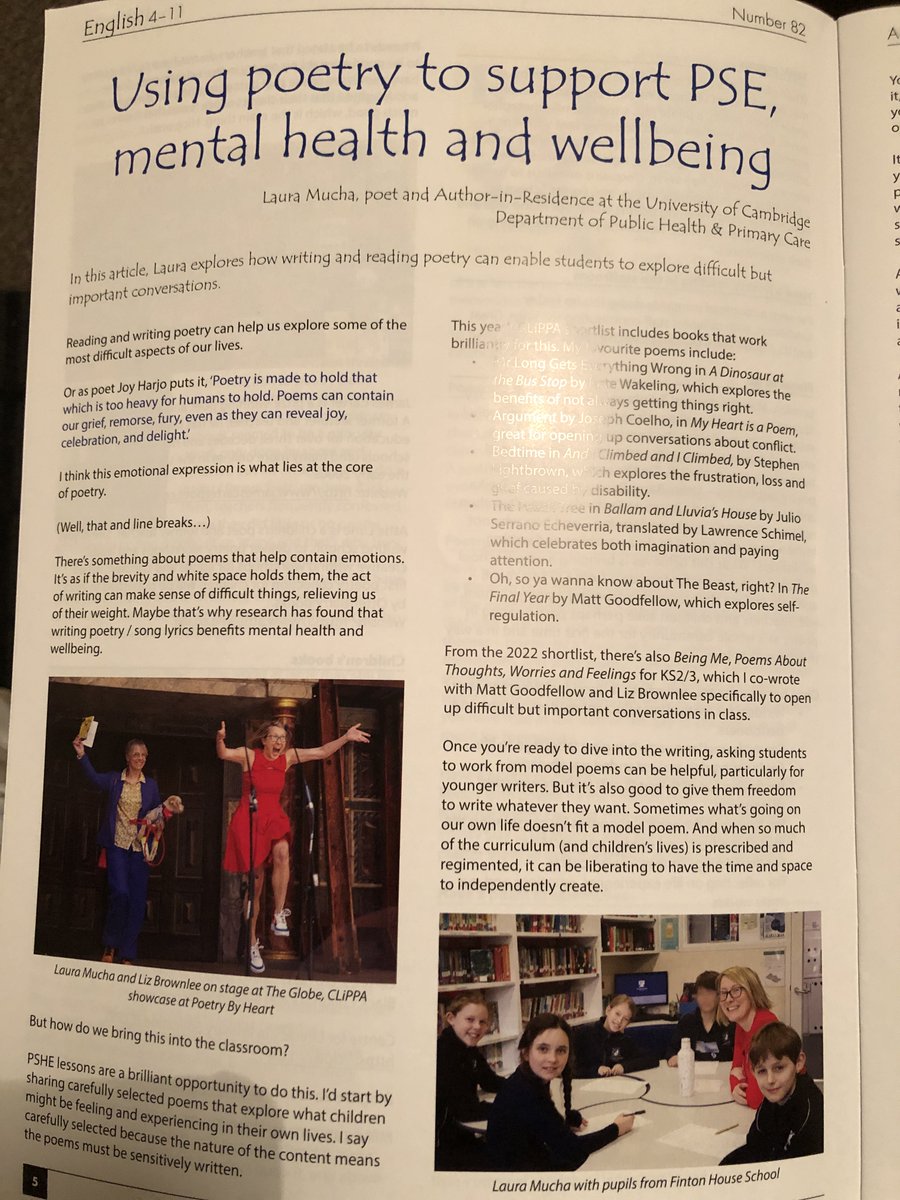 Many thanks to
<a href="/EnglishAssoc/">English Association</a>
and
<a href="/The_UKLA/">UKLA</a>
for inspirational ideas through their publication English 4 - 11. Lots of discussion today about use of poetry in class as well as debating to help improve oracy - linking perfectly with our training yesterday.