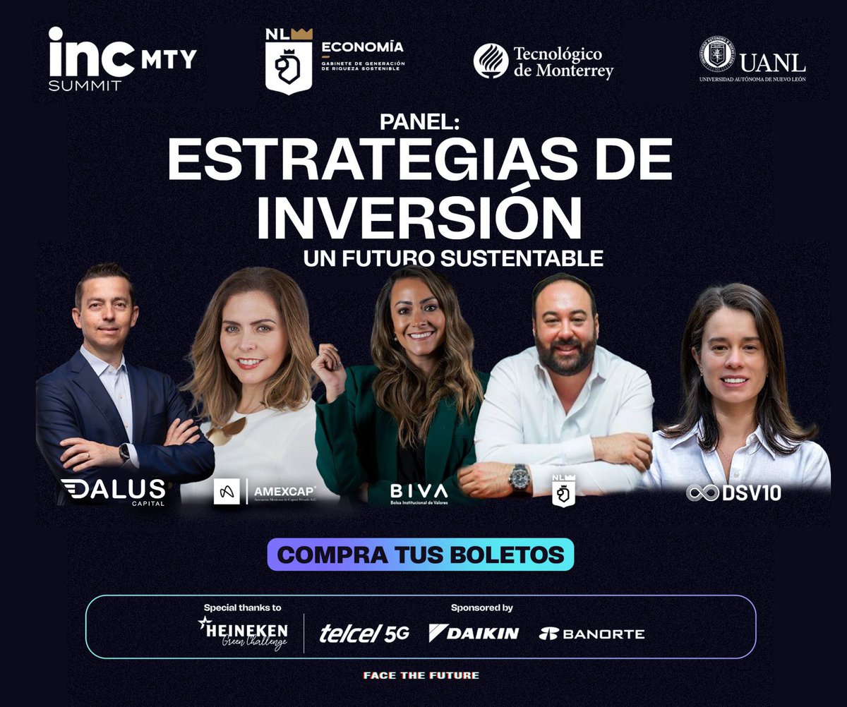 Dalus Capital (@daluscapital) on Twitter photo Leading Sustainable Investment 🌎
Catch our Co-Founder, <a href="/miRoger_/">Rogelio De los Santos</a>, at #incMTY Summit on Nov 13-14! 📅 He’ll join top investors on the “Driving Investment for a Greener Future” panel. 🌱📈
Don’t miss it! 🎟️ Tickets: incmty.com/summit
#Sustainability Leading Sustainable Investment 🌎
Catch our Co-Founder, <a href="/miRoger_/">Rogelio De los Santos</a>, at #incMTY Summit on Nov 13-14! 📅 He’ll join top investors on the “Driving Investment for a Greener Future” panel. 🌱📈
Don’t miss it! 🎟️ Tickets: incmty.com/summit
#Sustainability