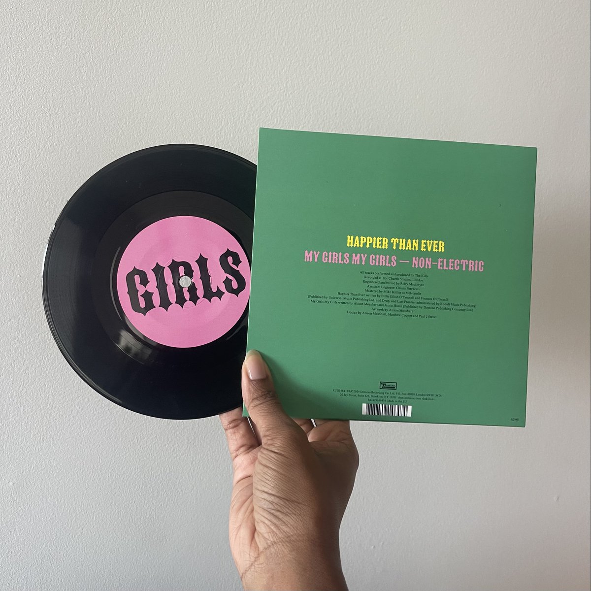 Today, our limited edition ‘Happier Girls’ 7” featuring a cover of Billie Eilish’s “Happier Than Ever” and a non-electric version of “My Girls My Girls” is out now. Grab a copy at thekills.ffm.to/happiergirls-lp 🖤