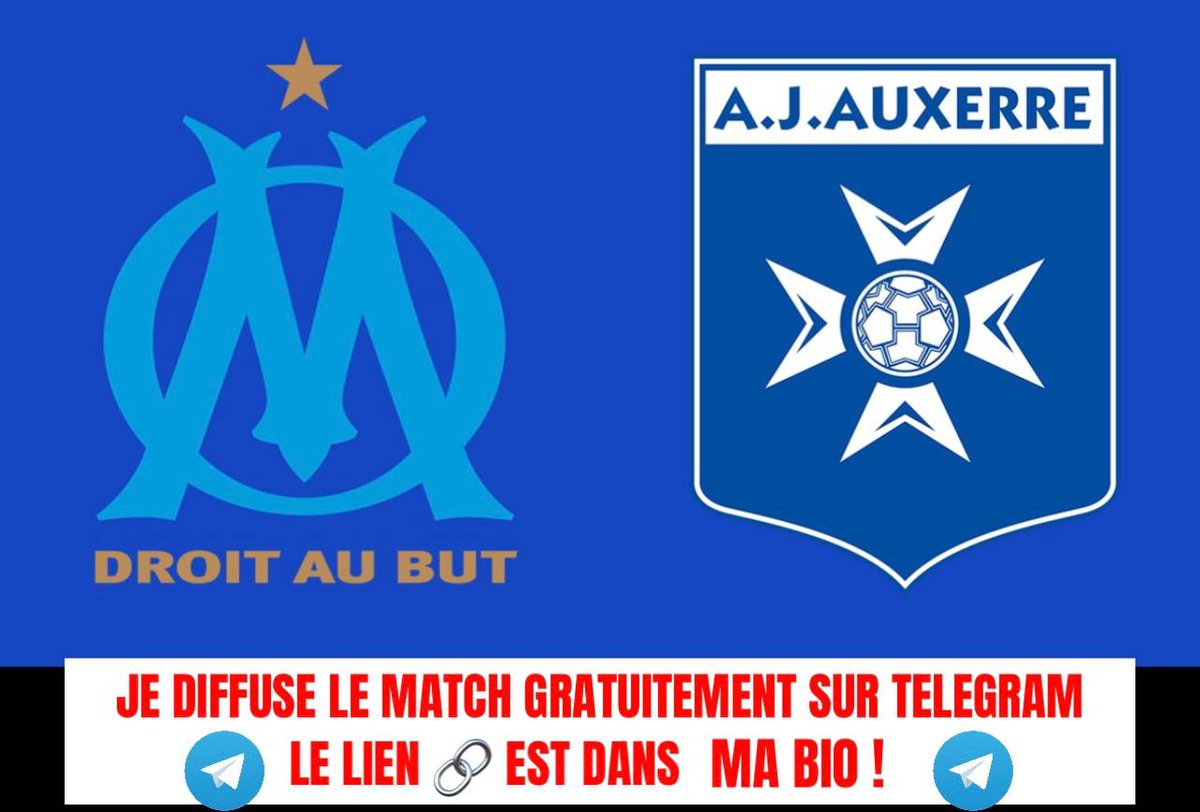 7menance619's tweet photo. STREAM DE FOOT GRATUIT 🔴

JE DIFFUSE EN STREAM LE MATCH DE MARSEILLE GRATUITEMENT 📺

LIEN TELEGRAM DANS 𝗠𝗔 𝗕𝗜𝗢 🔗

🅻🅸🆅🅴 ⇨ OM 🆚 AUXERRE ⇦

• LIKE/RT POUR VOIR LE LIVE❤️🔃

#OMAJA #TeamOm https://t.co/aH65N2SuBb